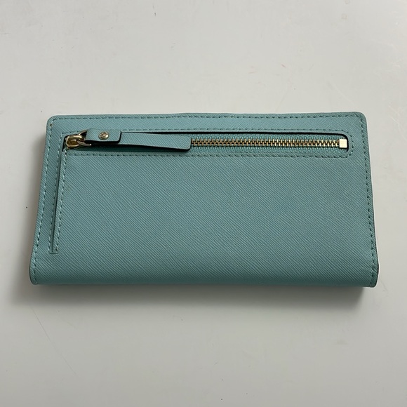 Kate spade baby blue ivory leather card wallet - Picture 3 of 6